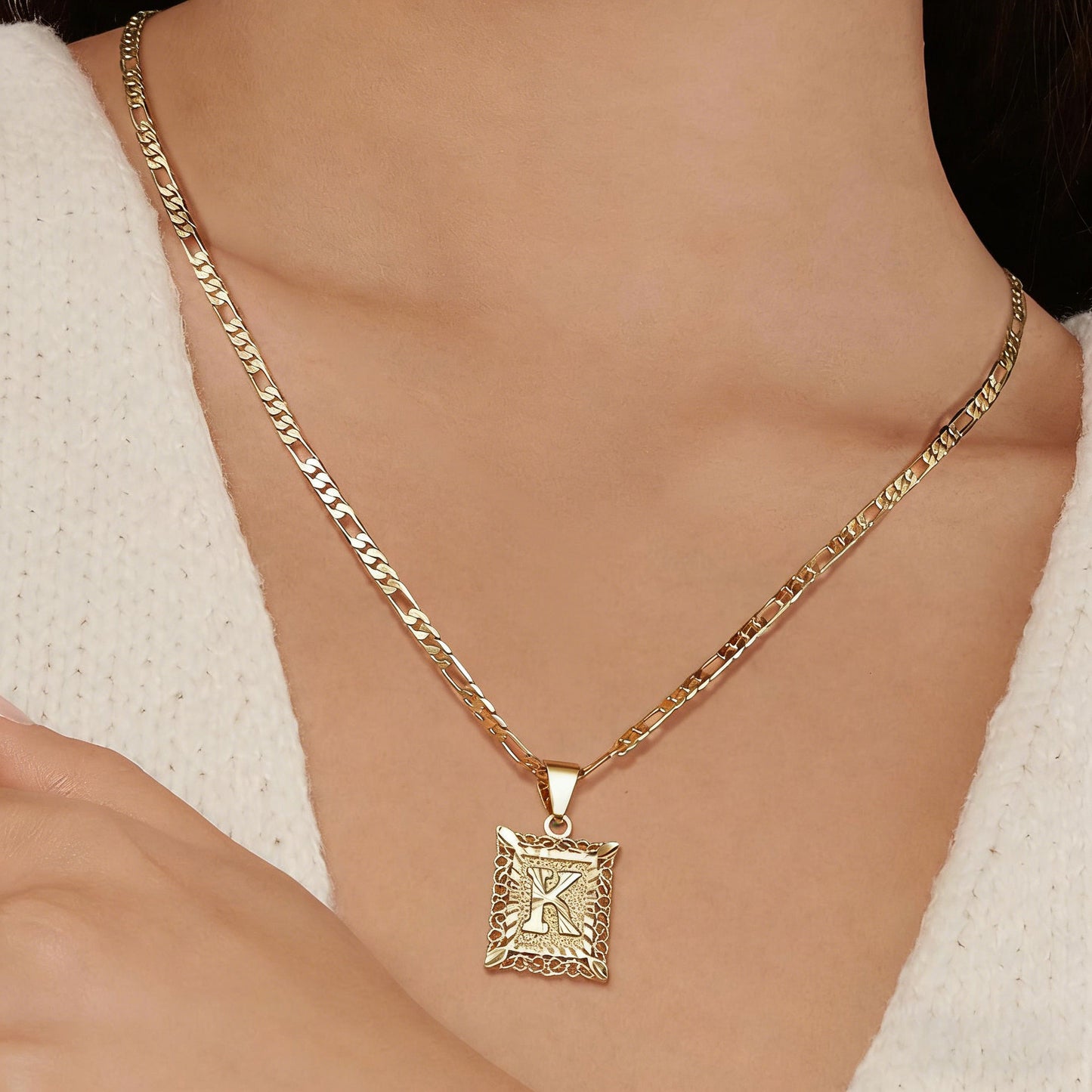 Clavicle Square Tag Gold-plated Does Not Necklace