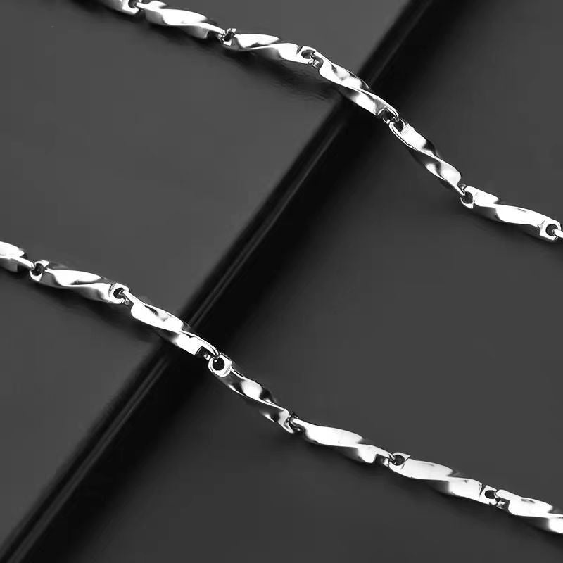 Men's Personalized Simple Titanium Steel Handmade Mobius Necklace