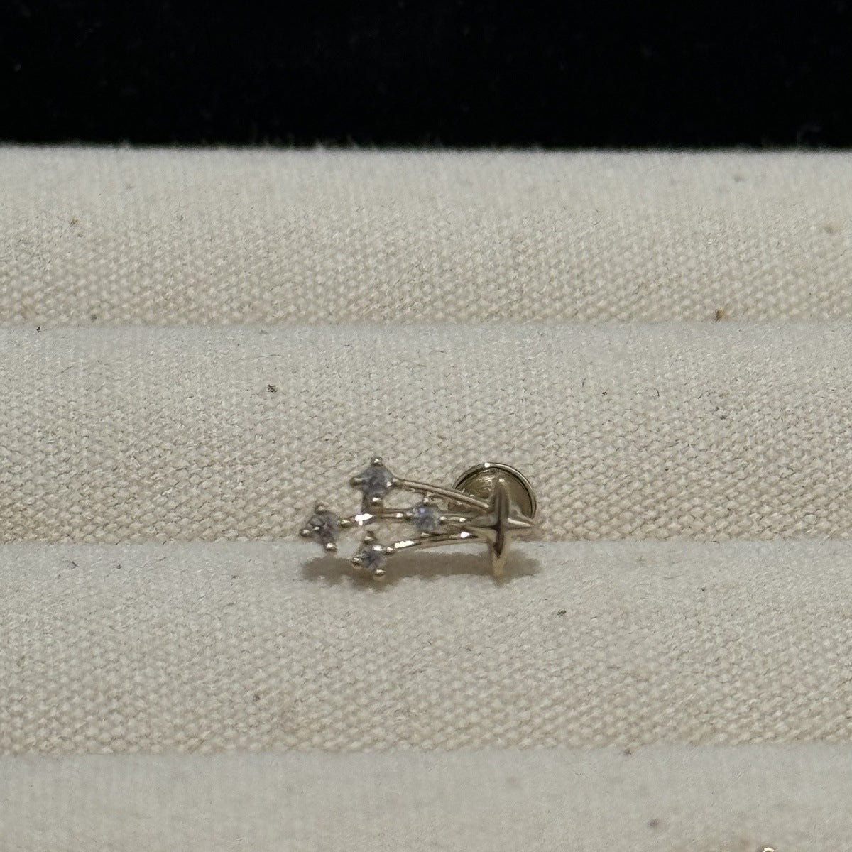 Women's Light Coffee Gold Collection Series Minimalist Zircon Ear Earrings
