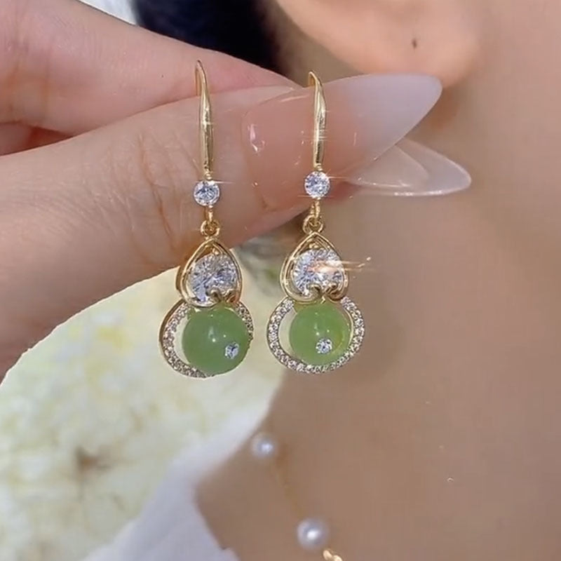 Women's Natural Jade High-grade Light Luxury Fashionable Earrings