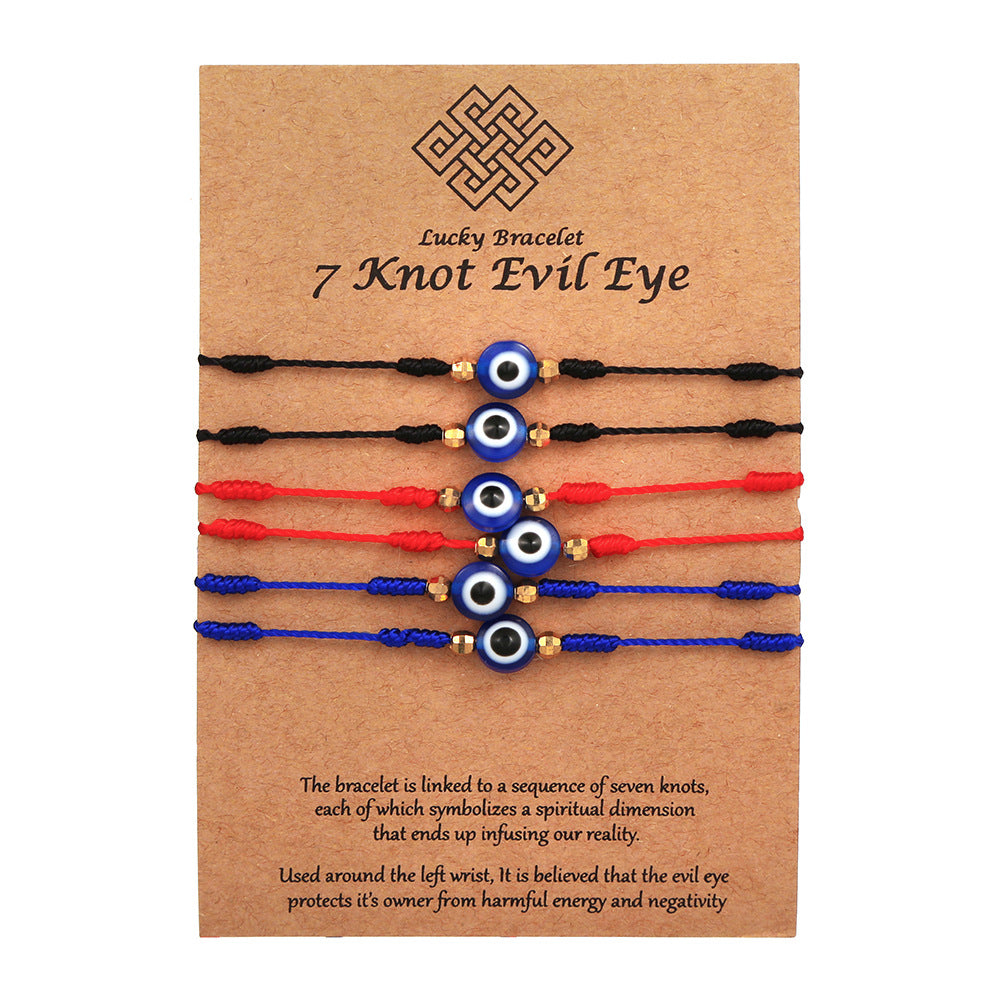 Red Blue Black Eyes Yi Woven Bracelet