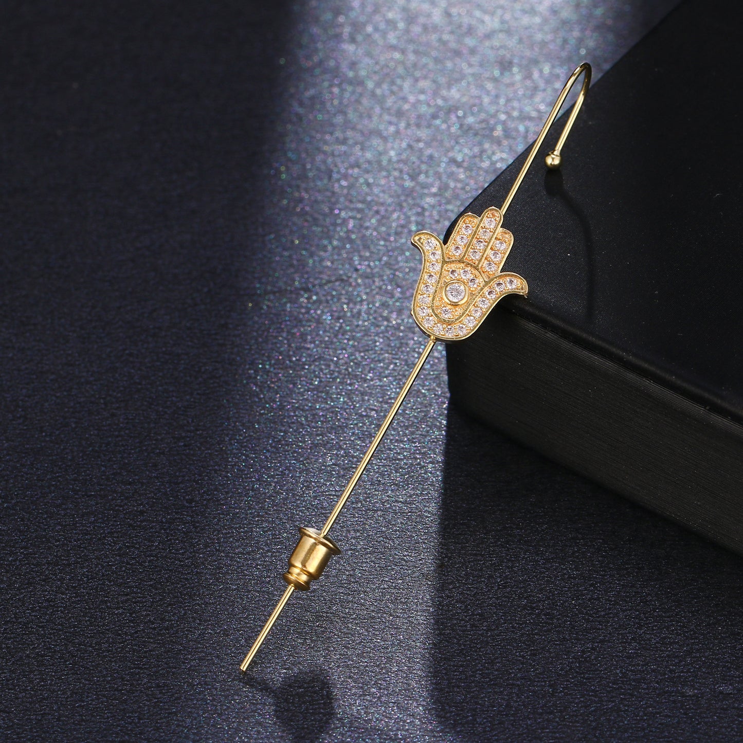 Super Fairy Copper Inlaid Zircon Temperamental Cold Style Earrings