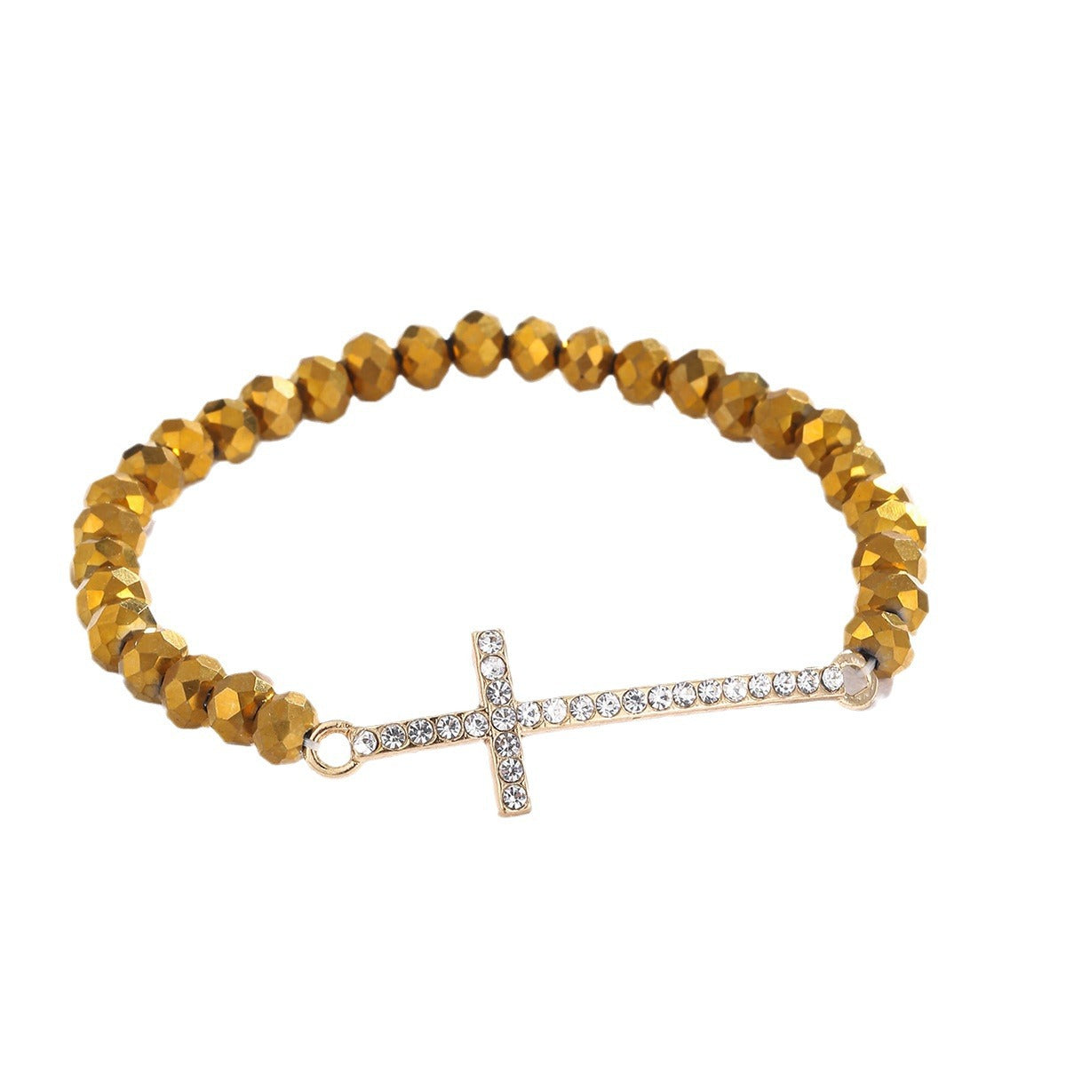 Simple Rhinestone Cross Colorful Crystal String Bracelets