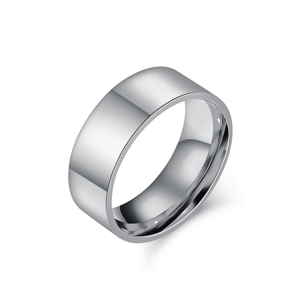 Glossy Cold Unisex Style Titanium Steel Rings