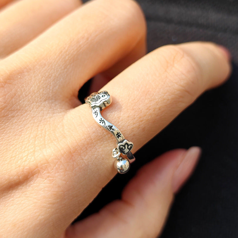 Women's All Year Round Jade Retro Elegant Golden Ring