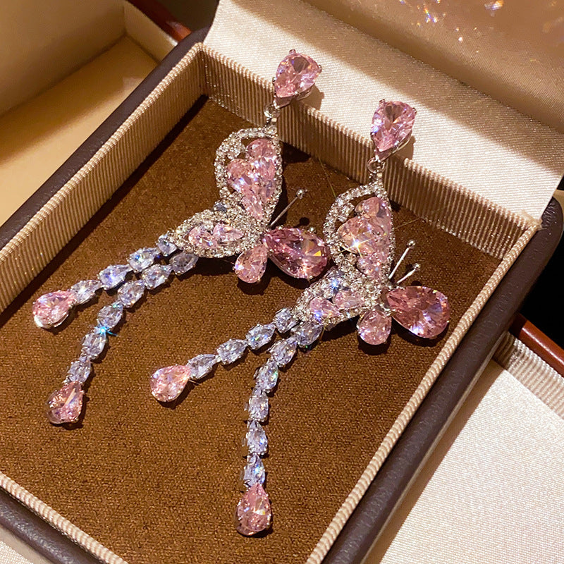 Women's Zircon Flower Light Luxury High-grade Temperament Fashion Earrings
