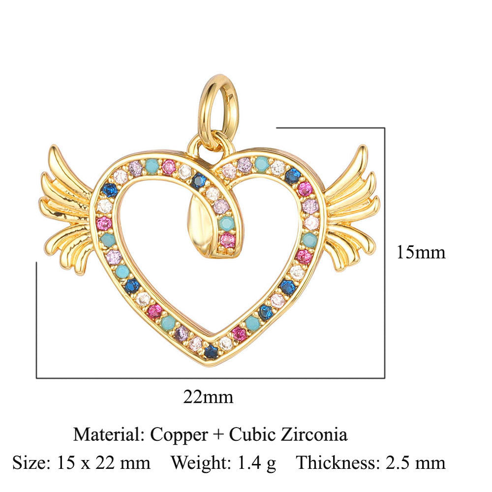 Copper Zircon Ornament Accessories Wind Butterfly Snake Pendants