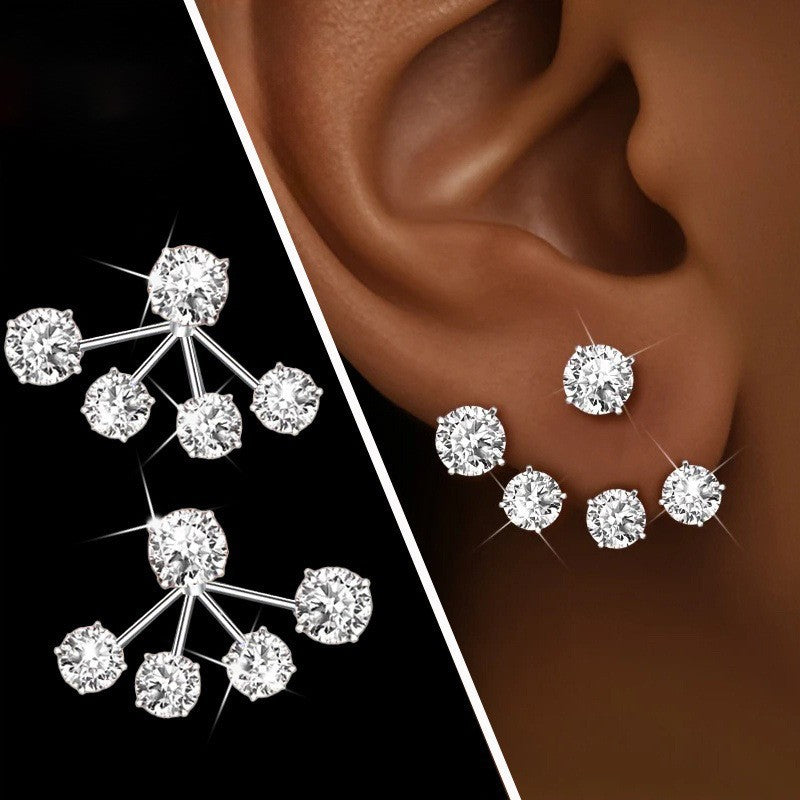 Women's Unique Design Colorful Flower Bracket Elegant Exquisite Stud Earrings
