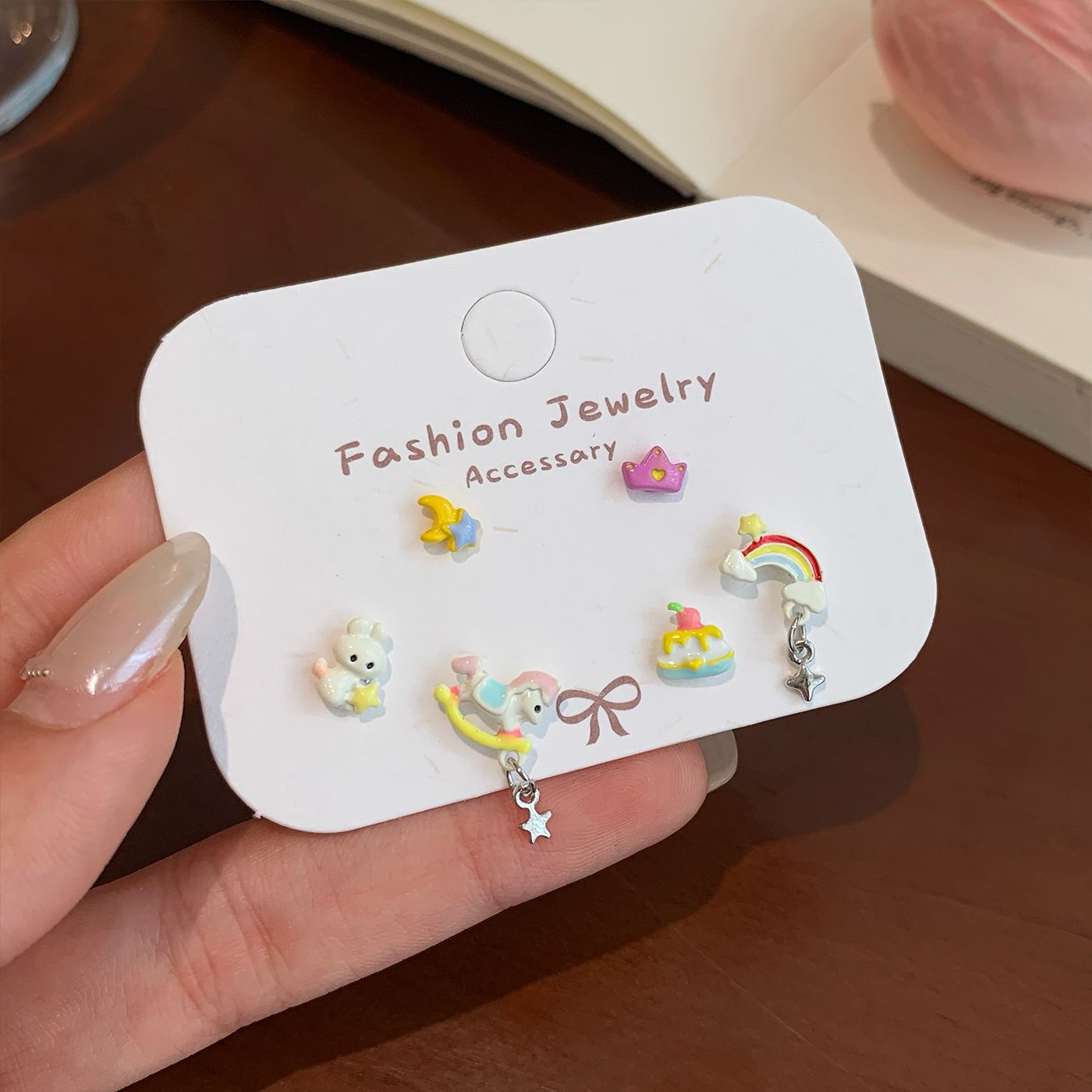 Women's Alloy Dripping Carousel Collection Sier Needle Earrings