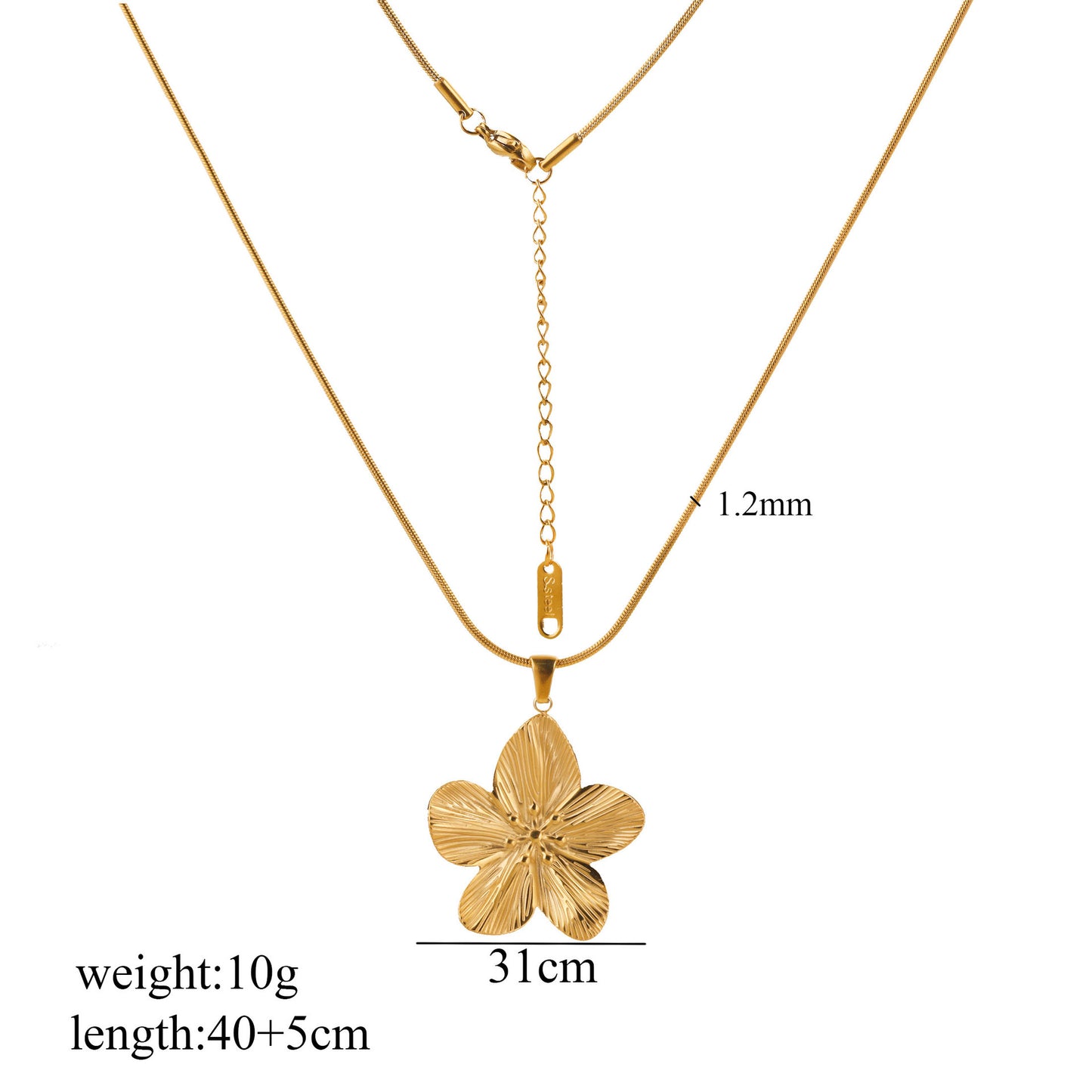 Women's Flower Summer Stainless Steel Long High-grade Fairy Clavicle Necklace