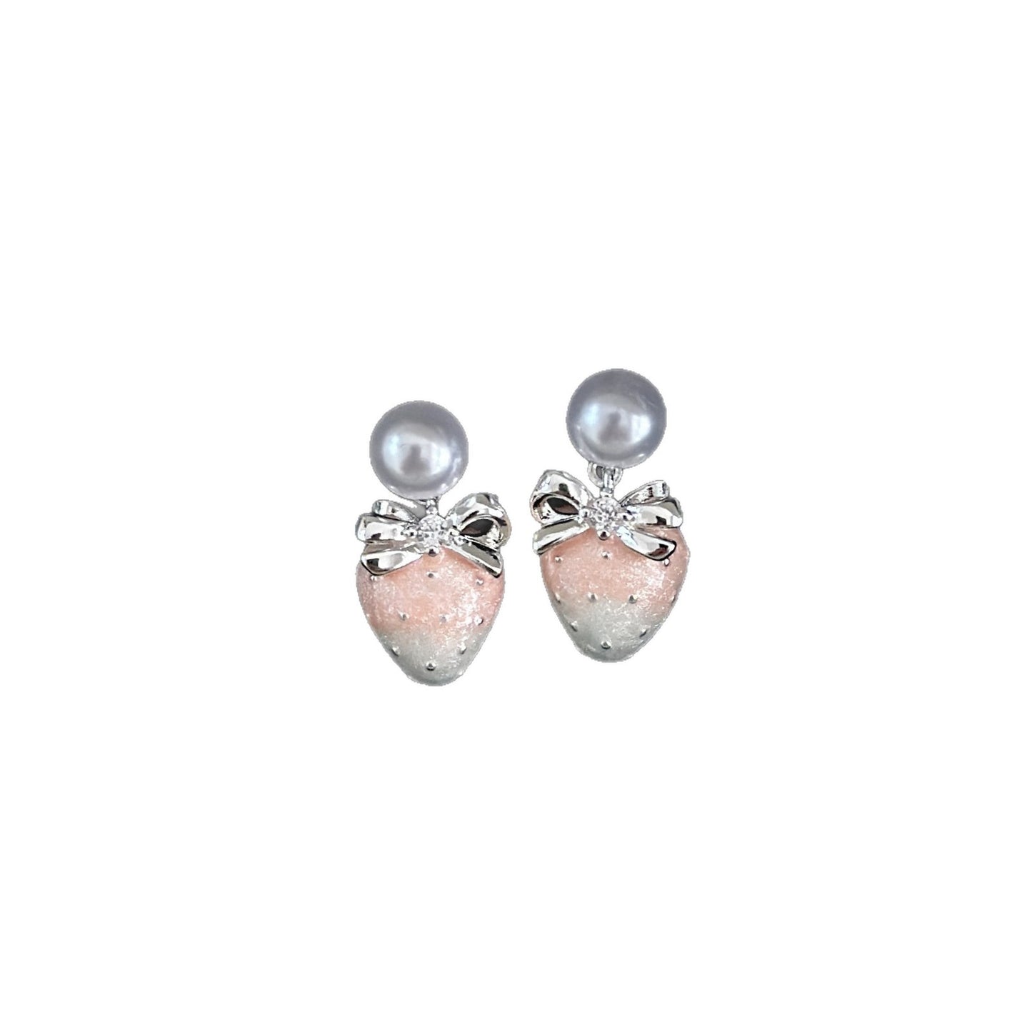 Pink Drip Glazed Three-dimensional Strawberry Female Exquisite Sweet Fashion Trend Earrings