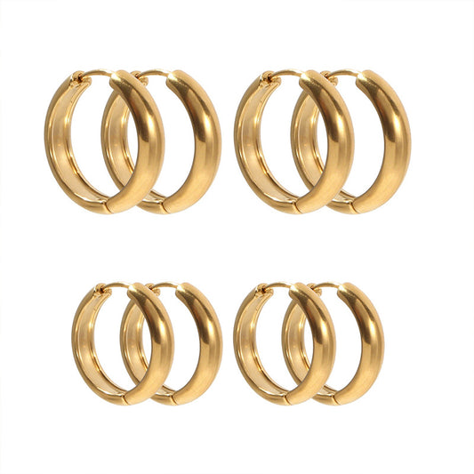 Stainless Steel Golden Ear Clip Trendy Elegant Earrings