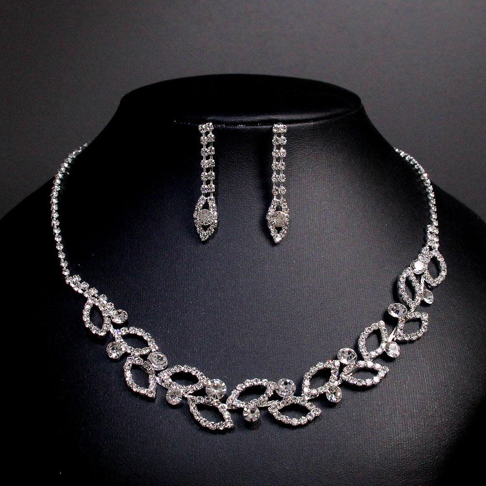 Claw Chain Rhinestone Bridal Eardrop Banquet Necklaces