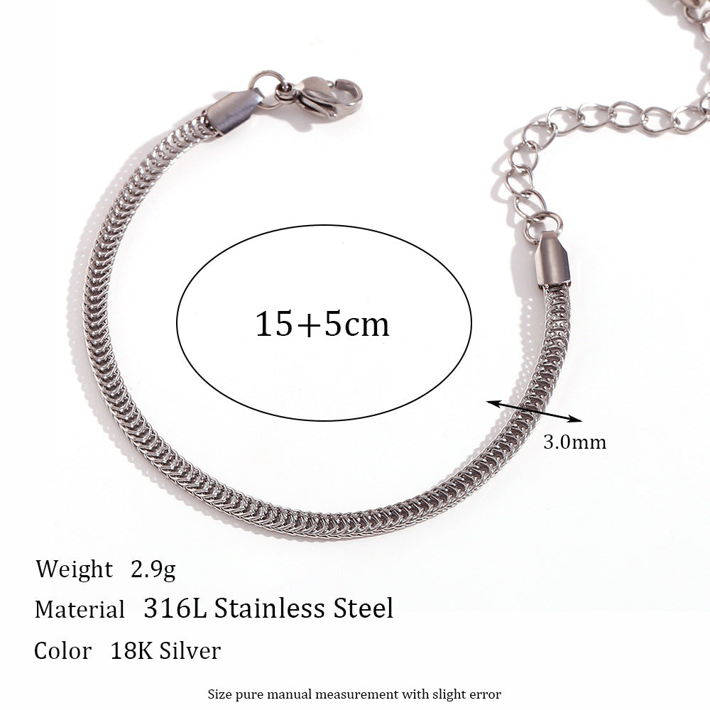 Women's Simple Fashion Personality Titanium Steel Choker Stainless Chain Pearl Bracelets