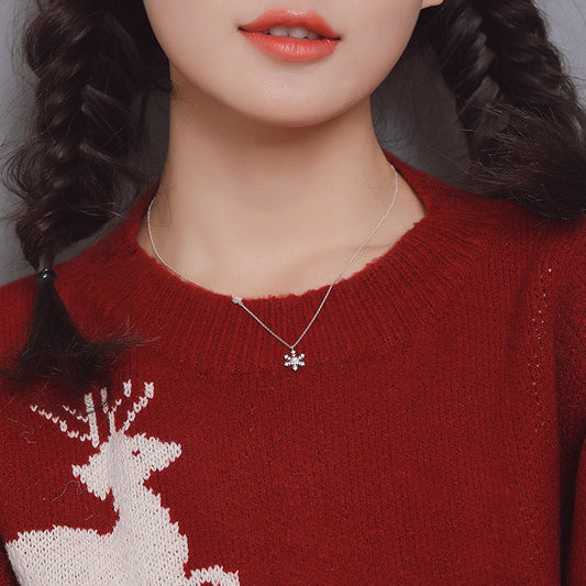 Snowflake Simple Temperament Short Korean Style Necklaces