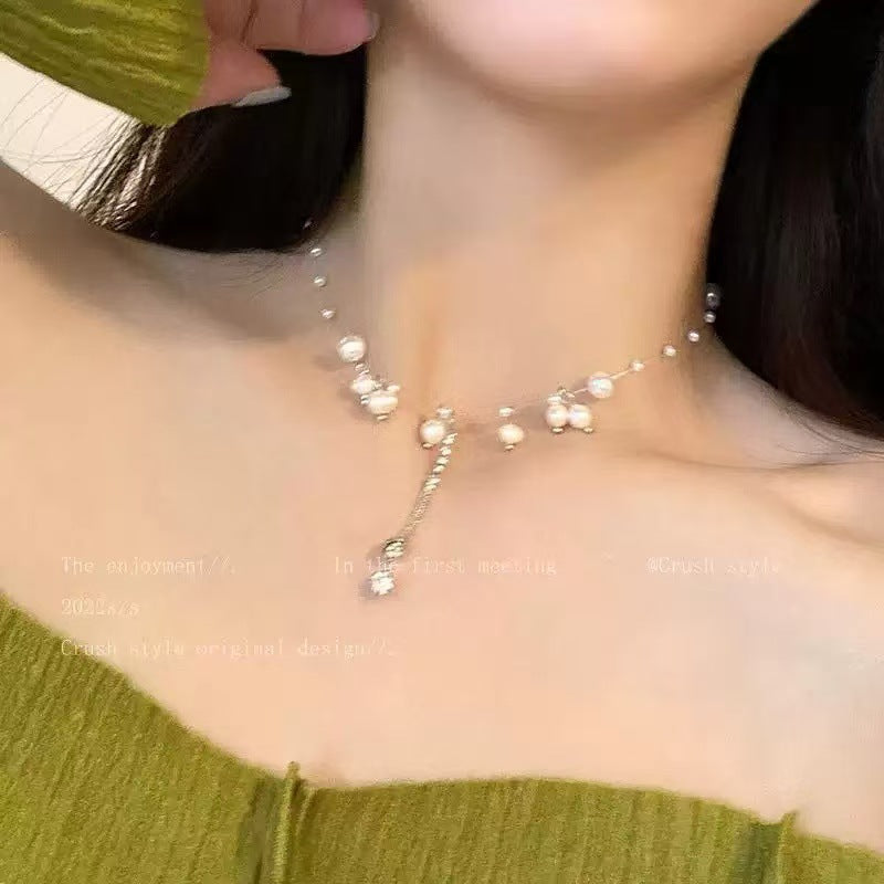 Women's Pearl Broken Sier For Summer Light Luxury Minority Sense Temperament Necklace