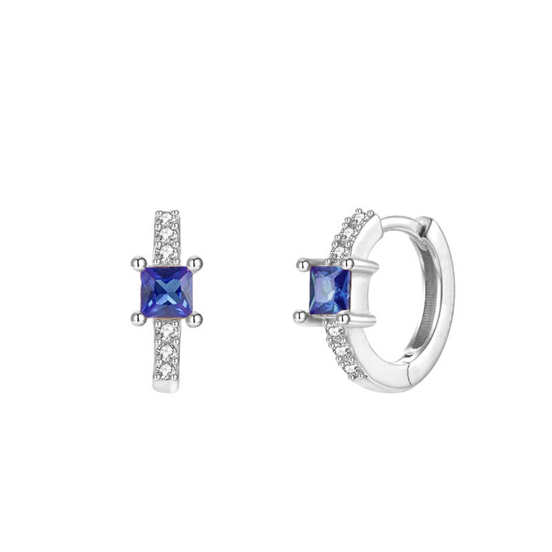 Square Zircon Female Style Light Luxury Design Earrings