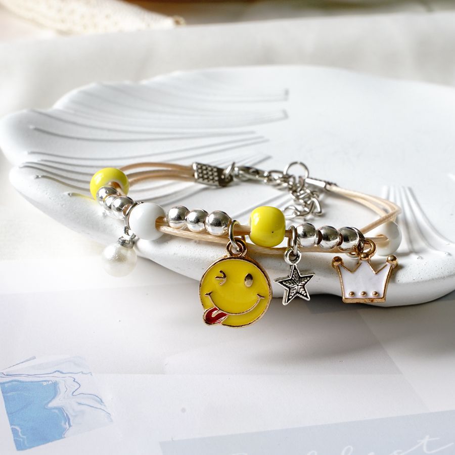 Popular Pearl Female Cartoon Woven Ceramic Jewelry Girlfriends Couple Bracelets