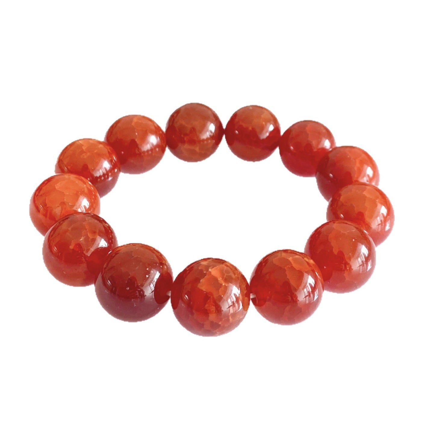 Women's & Men's Dragon Pattern Agate Single Circle Round Beads Life Scale Texture Bracelet