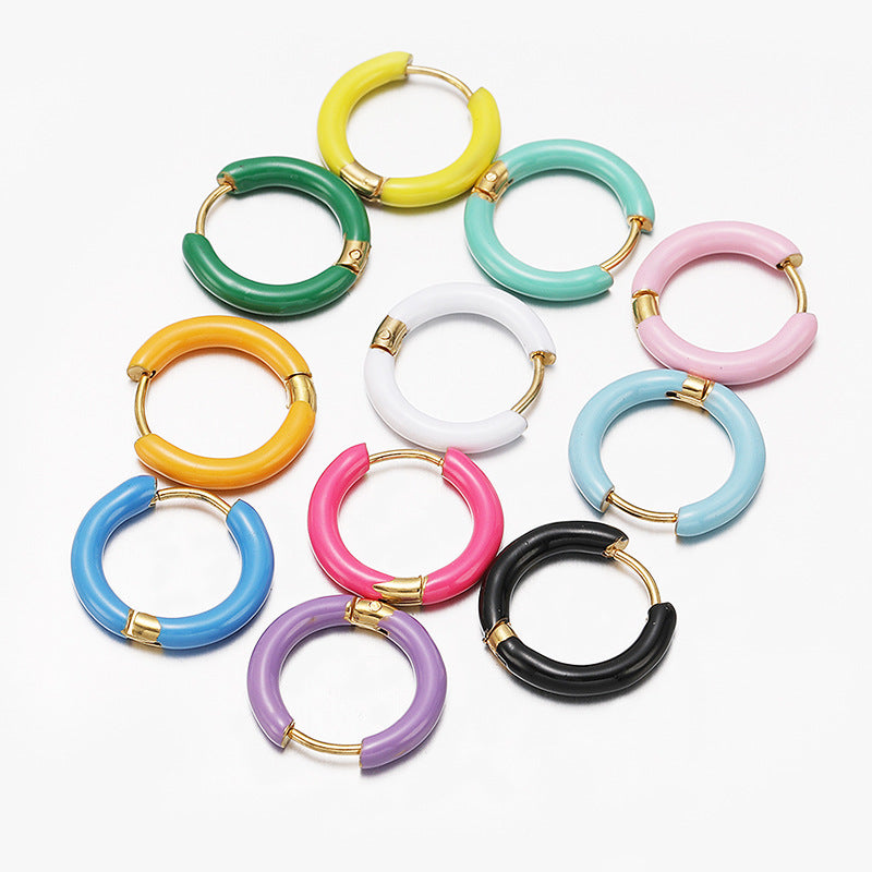 Clip Color Stainless Steel Simple Graceful Rings
