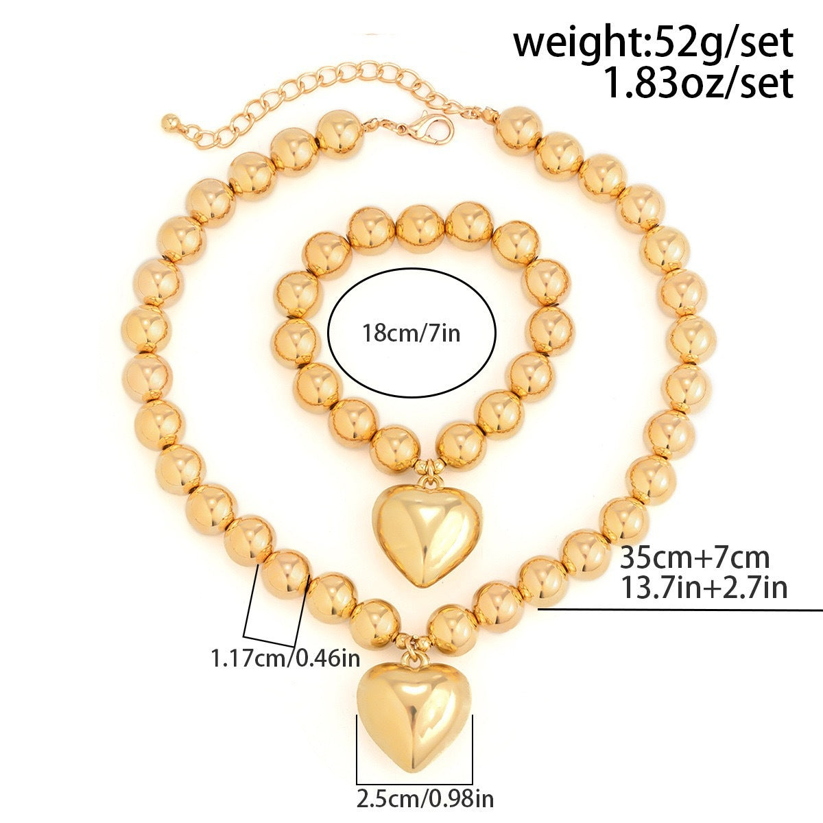 Women's Exaggerated Geometry Round Beads Imitation Pearl Necklace