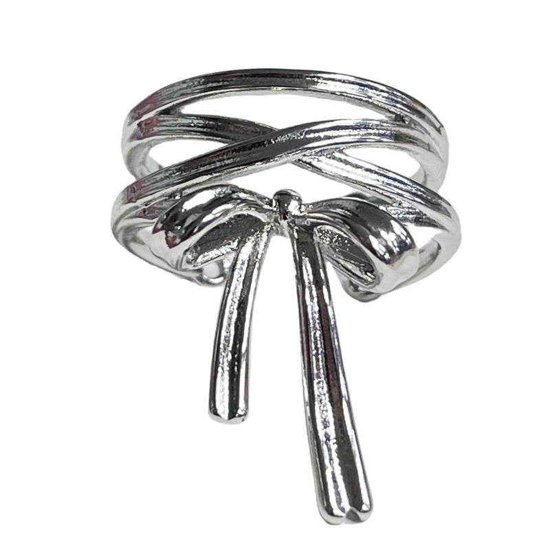 Ballet Bow Ribbon Open Female Design Rings