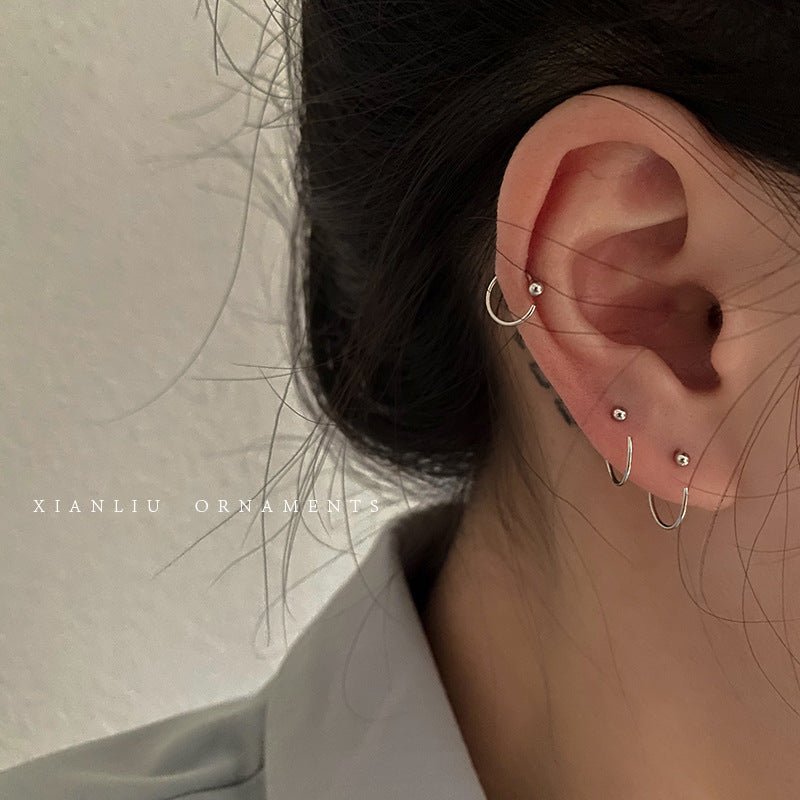 Ear Female Simple Cold Style Small Circle Bone Earrings