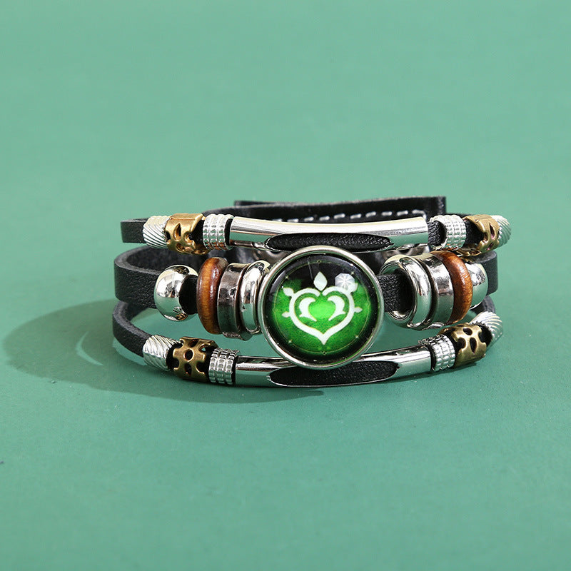 Men's Korean Element Luminous Fashion Alloy Snap Button Bracelet