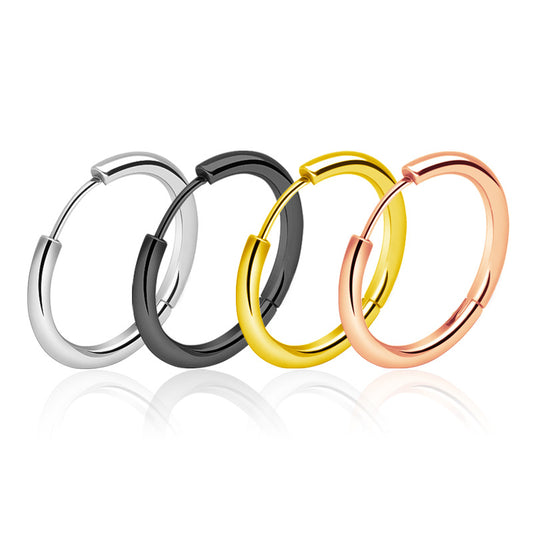 Women's & Men's Personalized Fashion Titanium Steel For Simple Glossy Clip Rings