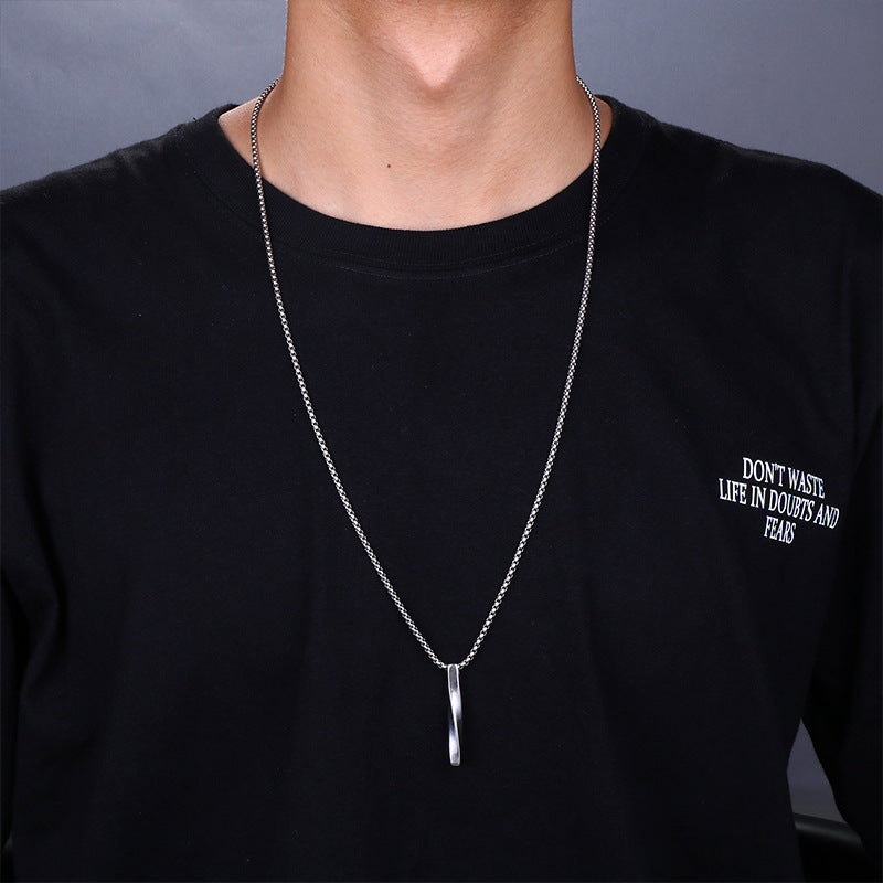 Men's Hop Trendy Cool Letter Korean Style Sweater Chain Necklace