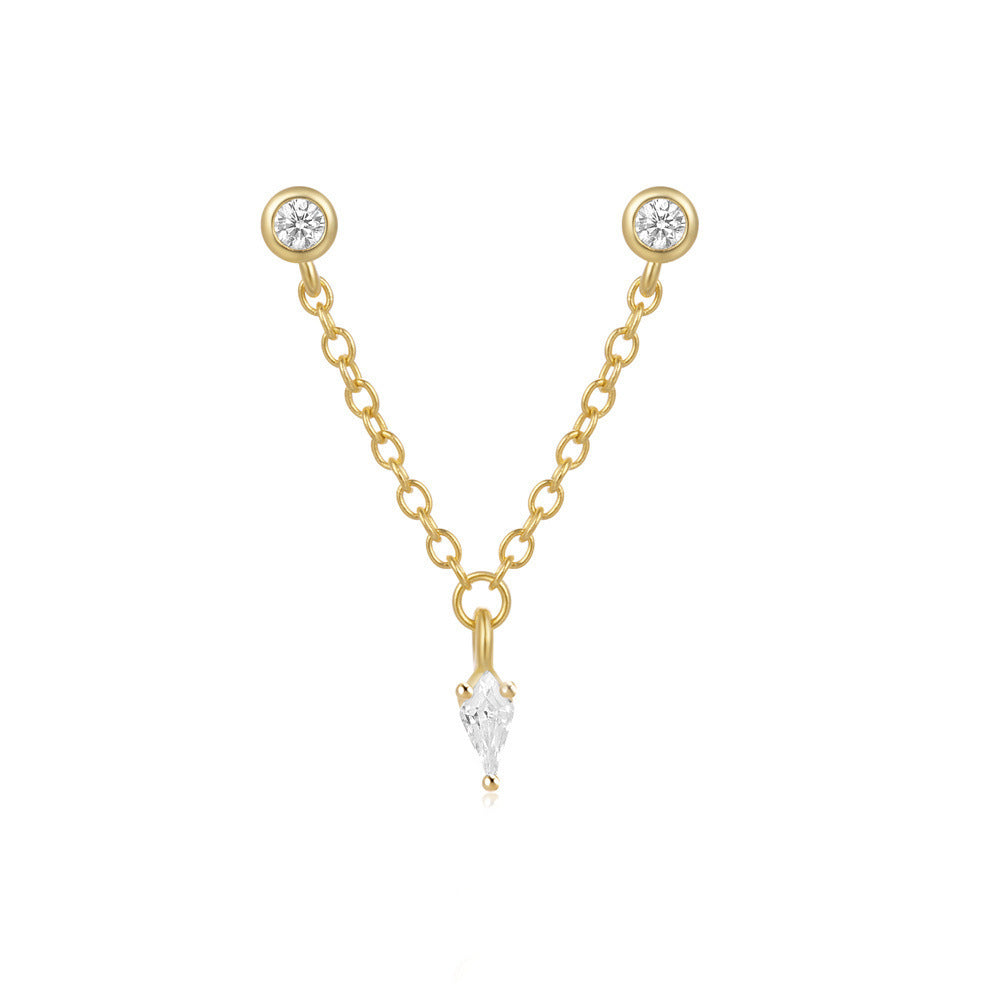 Women's Chain Tassel Ear Line Cold Style Stud Earrings