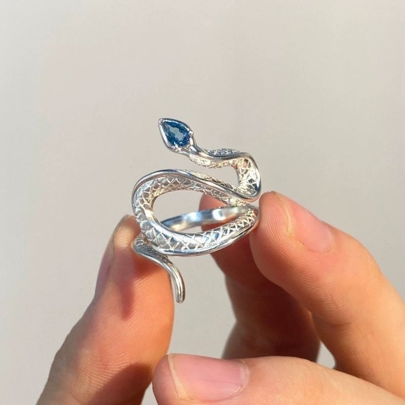 Women's & Men's Snake Marsh Charming Retro Sier Dark High Sense Valentine's Day Rings
