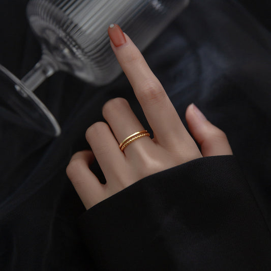 Women's Sier Korean Style Fresh Simple Opening Twist Rings