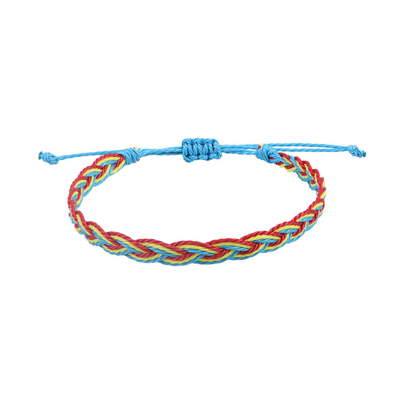 Waterproof Wax Line Woven Butterfly Sunflower Bracelets