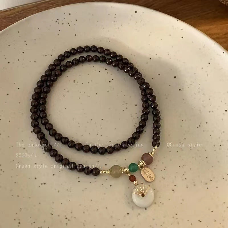 Garnet Female Light Luxury Simplicity Safety Buckle Lucky Bracelet