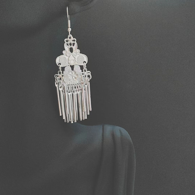 Chinese Lady Long Tassel All Match Earrings