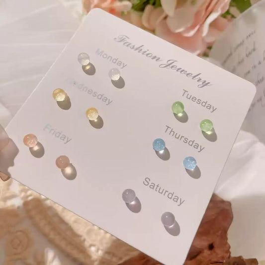 Women's Colorful Icy Bean-shaped Simple Cute Special Interest Stud Earrings