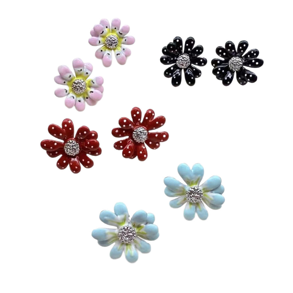 Daisy Female Niche Design Dopamine Color Elegant Earrings
