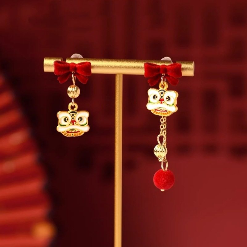 Women's Life Red Veet Pony Pearl For Niche Design Atmosphere Unique Stud Earrings
