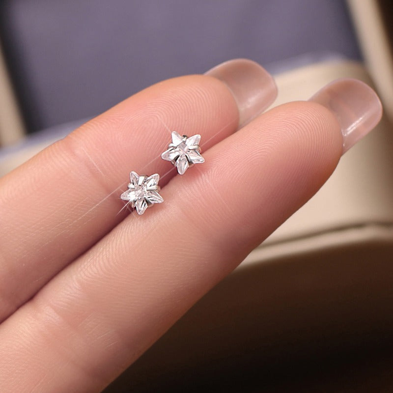 Women's & Men's Zircon Five-pointed Star Auricular Ear Light Earrings