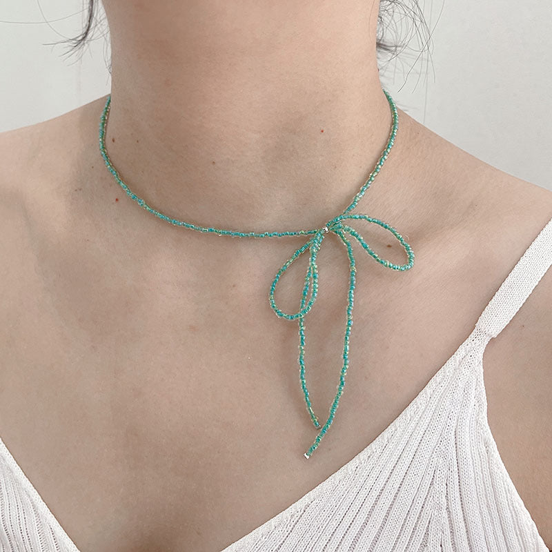 Sweet Cool Hot Fried Street Bow Female Elegance Cold Wind Necklace