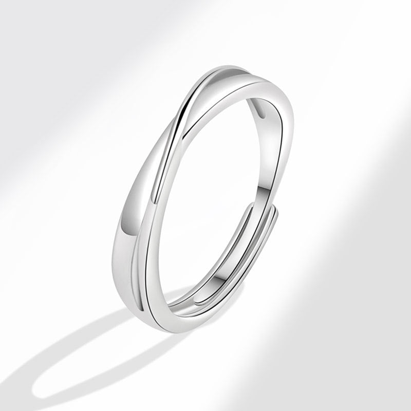 Women's & Men's Mobius Couple One Pair Open Fashion Zircon Rings