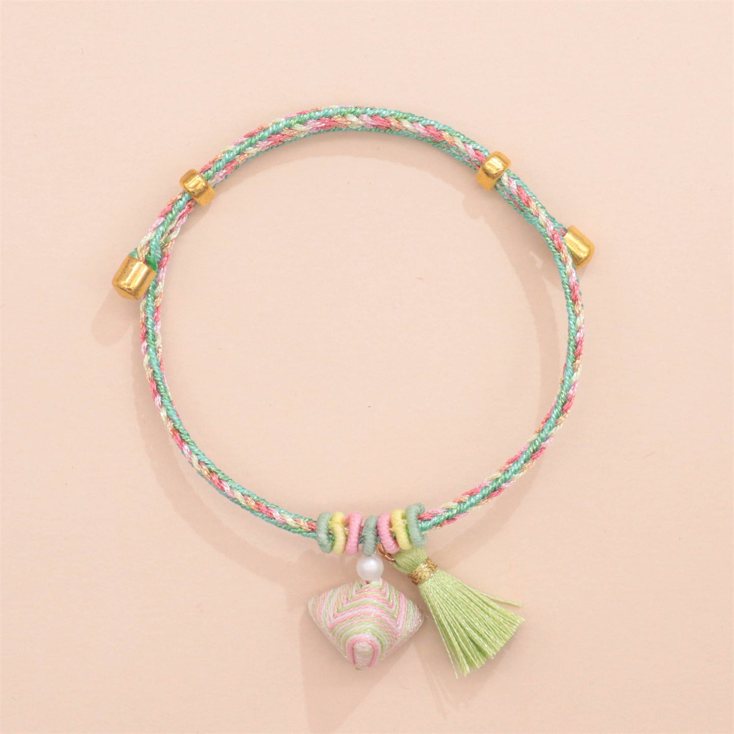 Festival Colorful Rope Carrying Strap Handmade Woven Bracelet
