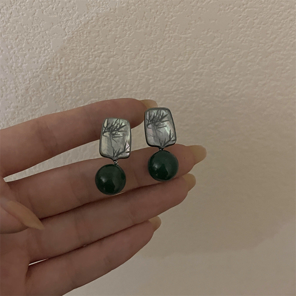 Retro Green Natural Stone Beads Cool Feeling Rings