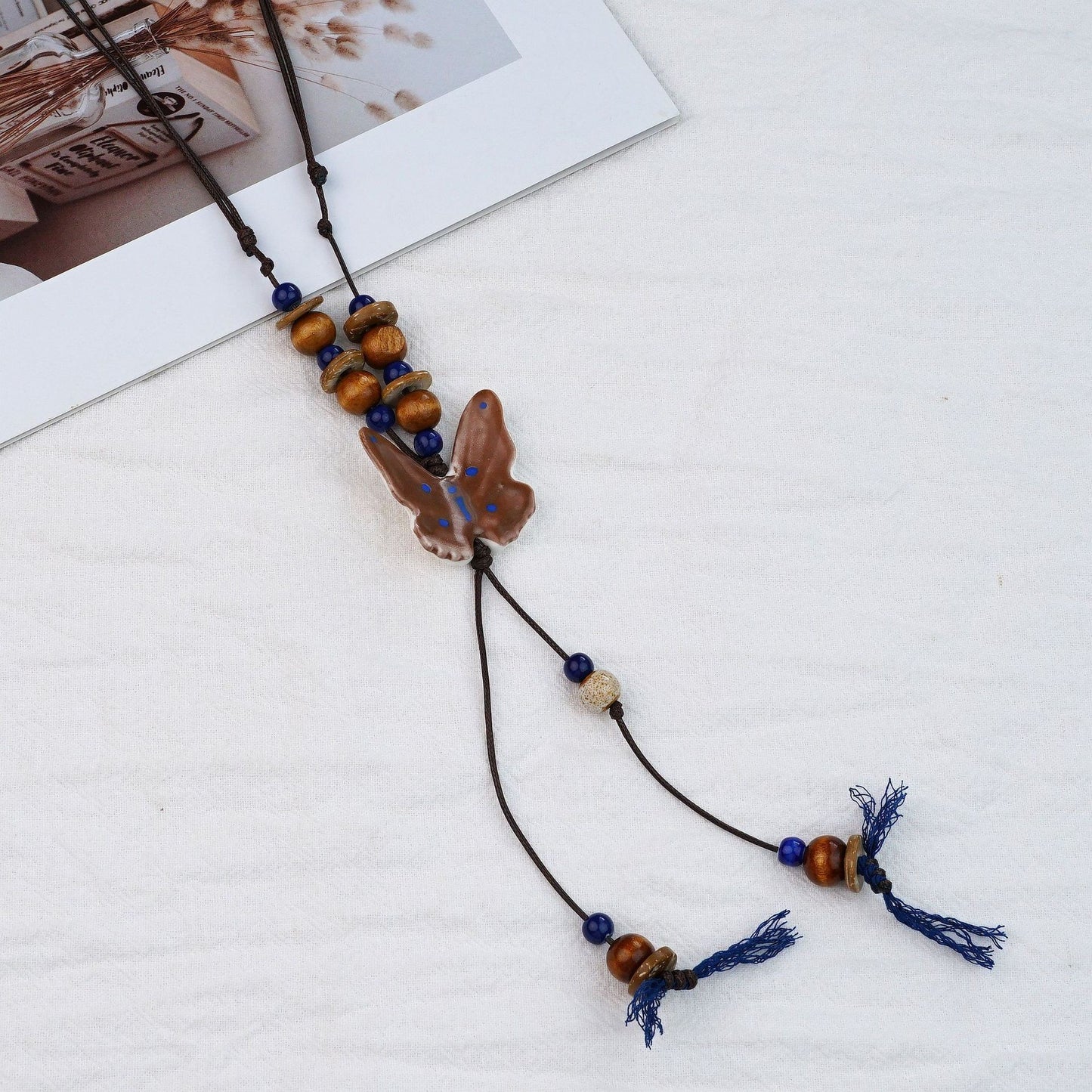 Style Personalized Trendy Ceramic Geometric Colorful Fish Long High-grade Necklace
