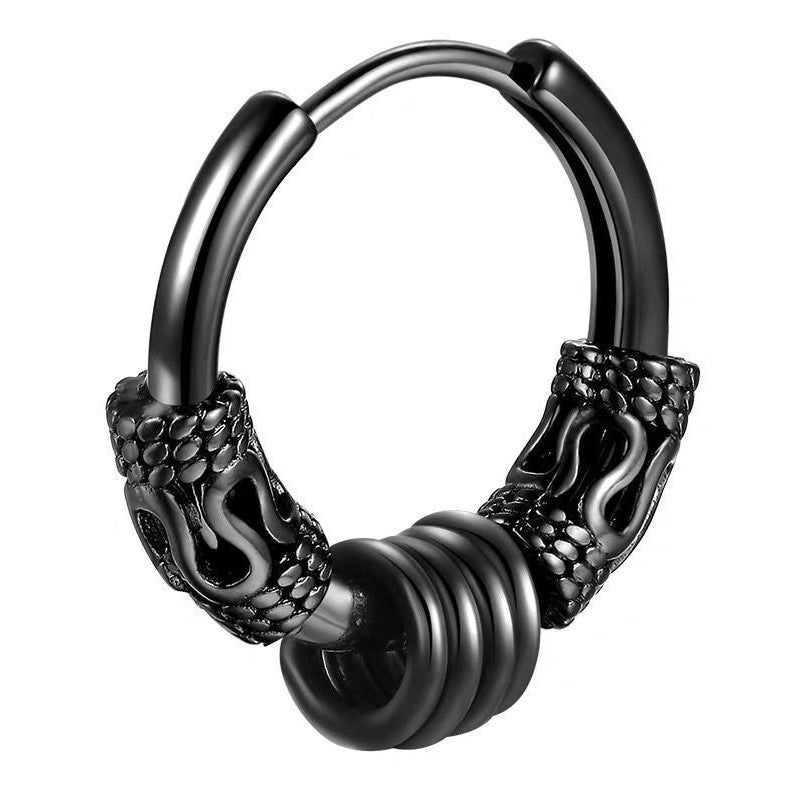 Tassel Dragon Pattern Circle Totem Retro Trendy High Sense Ear Rings