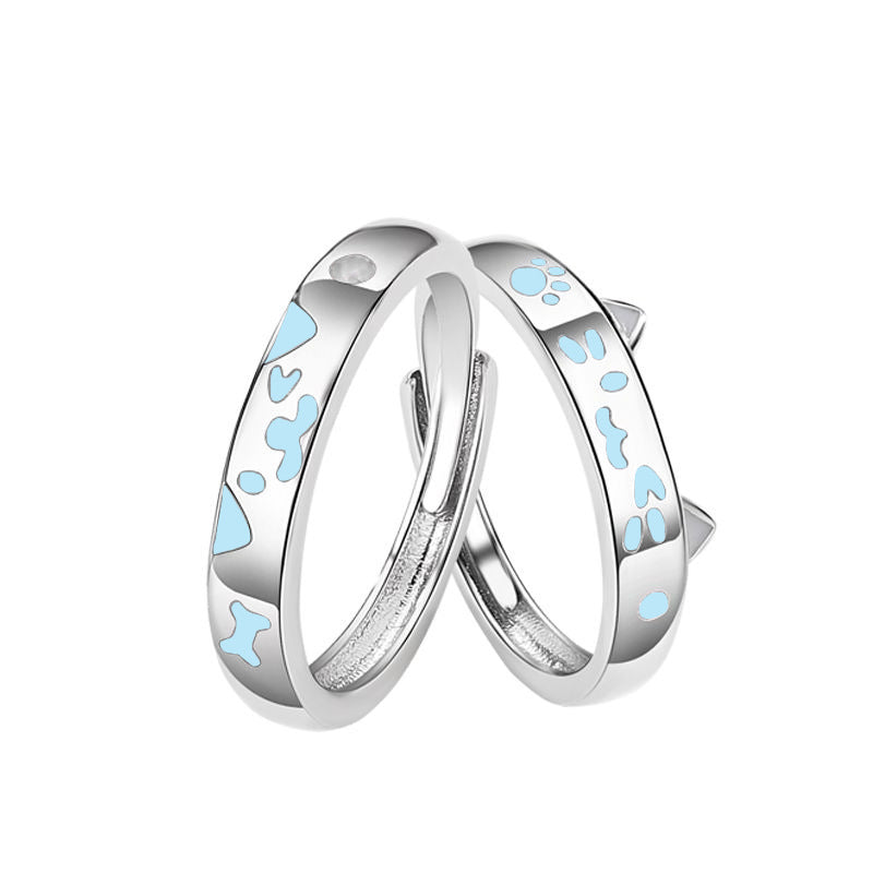 Luminous Dogs Cats Couple Female Cartoon Cute Pet Ring