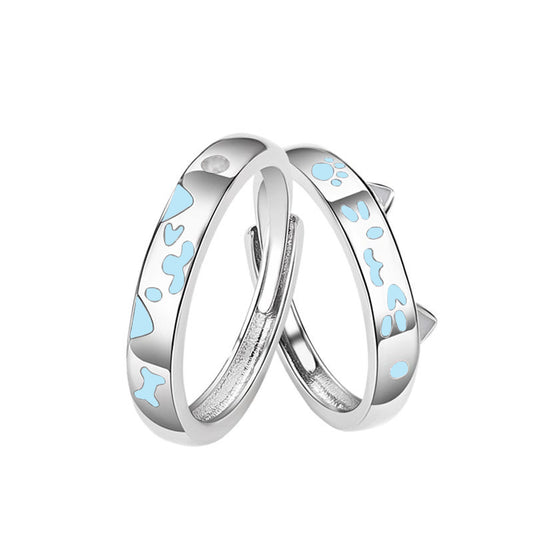 Luminous Dogs Cats Couple Female Cartoon Cute Pet Ring