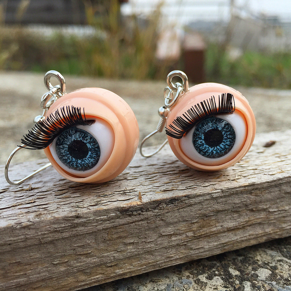 Quirky Ideas Personality Style Simulated Doll Eyes Eyelashes Eyeballs Rings