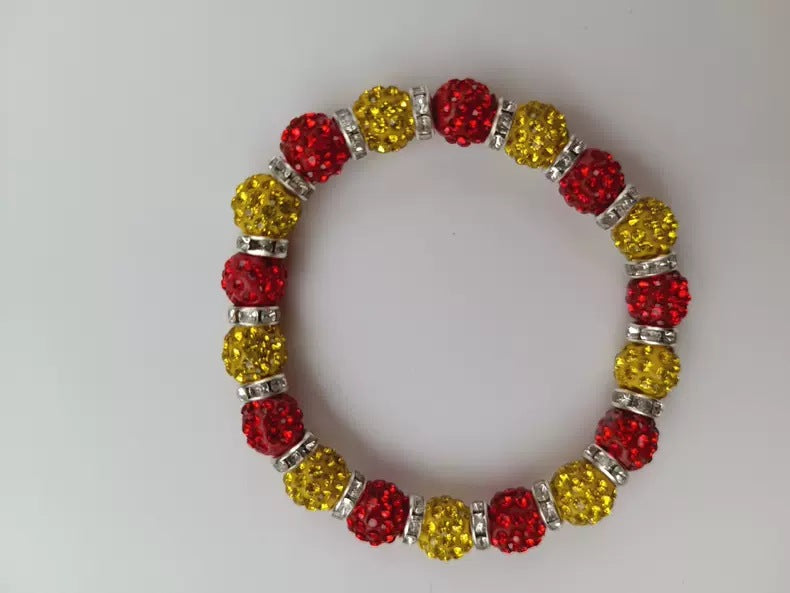 Polymer Clay Rhinestone Ball Filament Hip Bracelet